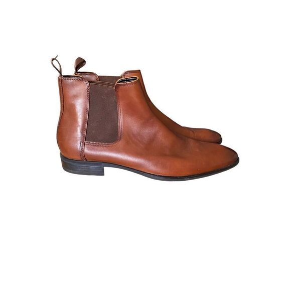 Aldo men’s faux leather ankle ￼ Chelsea style cognac boot size 12 ￼ - Picture 1 of 5